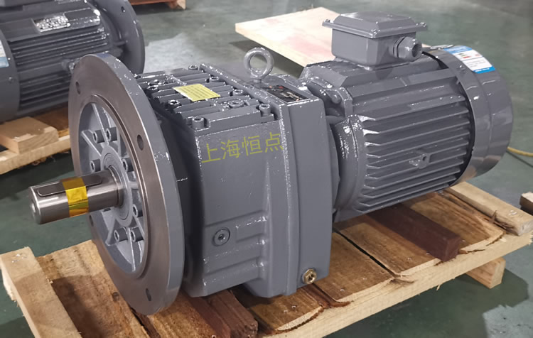 RF87減速機，立式安裝，輸入配電機，實物照片如下