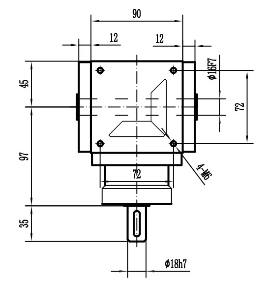 HDA09系列換向器：HDA09-2：1-E外形安裝尺寸圖3